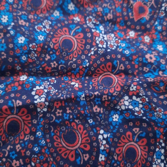 Michael Kors Paisley Floral Blue Shirt Men's XL Slim Fit Retro Look Long Sleeve - Picture 5 of 7